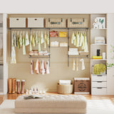 4-8 Feet Closet Organizers and Storage System with Hanging Rod for Laundry Bedroom