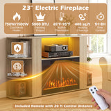 50â Fireplace TV Stand with RGB Lights and 23â Electric Fireplace for Living Room