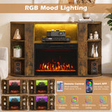 50â Fireplace TV Stand with RGB Lights and 23â Electric Fireplace for Living Room