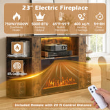 50â Fireplace TV Stand with RGB Lights and 23â Electric Fireplace for Living Room