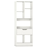 51inch Tall Freestanding Bookcase with Drawer 7-Cube Storage Organizer