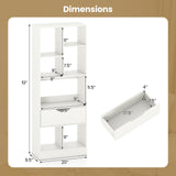51inch Tall Freestanding Bookcase with Drawer 7-Cube Storage Organizer
