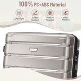 Hardshell Luggage Set 3 Piece, Durable ABS+PC Travel Suitcase with