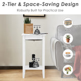 Set of 2 Versatile 2-Tier End Table with Storage Shelf