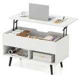 31.5 Inch Lift Top Coffee Table with Hidden Compartment and 2 Storage Shelves