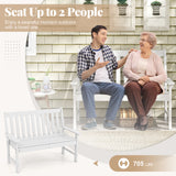 52 Inch All-Weather HDPE Outdoor Bench with Backrest and Armrests