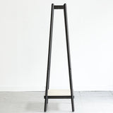 (Black) Solid Oak Wood Clothes Rack, Black Rattan Hanger Rack-clothes Rack with Shelves, Cloth Hanger Standing Garment Racks for Hanging Clothes