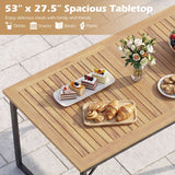 53" Acacia Wood Patio Dining Table with 1.97" Umbrella Hole for 6