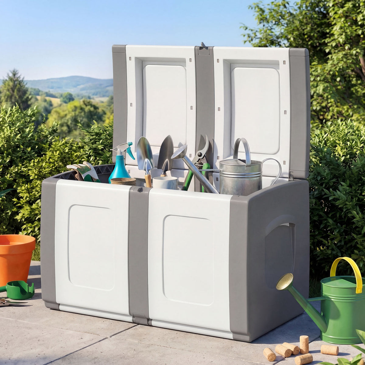 Patio Container with Lockable Lid  for Packages and Garden