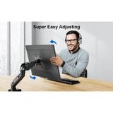ErgoAV Gas Spring Desk Mount for Single Monitors 13" to 27"