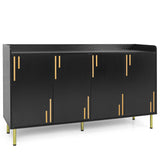 55" Buffet Cabinet with 4 Doors and 5 Metal Legs Modern Credenza