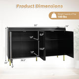 55" Buffet Cabinet with 4 Doors and 5 Metal Legs Modern Credenza