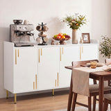 55" Buffet Cabinet with 4 Doors and 5 Metal Legs Modern Credenza