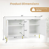 55" Buffet Cabinet with 4 Doors and 5 Metal Legs Modern Credenza