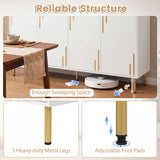 55" Buffet Cabinet with 4 Doors and 5 Metal Legs Modern Credenza
