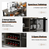 55-Inch Buffet Sideboard with 8-Bottle Wine Racks and Wine Glass Holders