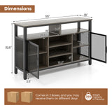 55-Inch Buffet Sideboard with 8-Bottle Wine Racks and Wine Glass Holders