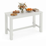55 Inch Rectangular Farmhouse Kitchen Table for 4-6 People-White