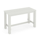 55 Inch Rectangular Farmhouse Kitchen Table for 4-6 People-White