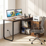 Reversible L Shaped Desk with 3 Drawers Home Office Desk with Adjustable Shelf
