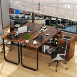 Reversible L Shaped Desk with 3 Drawers Home Office Desk with Adjustable Shelf