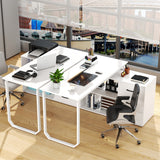 Reversible L Shaped Desk with 3 Drawers Home Office Desk with Adjustable Shelf