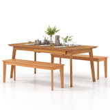 55 Inches Outdoor Teak Wood Bench with 880 LBS Weight Capacity