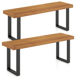 Acacia Wood Outdoor Bench 48 Inch Long Patio Dining Bench