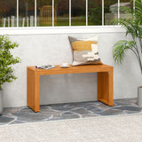 36 Inch Patio Bench All-Slat Acacia Wood Loveseat