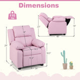 Deluxe Kids Armchair Recliner Headrest Sofa w/ Storage Arms