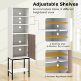 57 Inch Bathroom Tall Cabinet with 1 Door and 4 Shelves Narrow Storage Unit