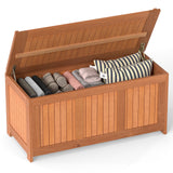 58 Gallon 3-in-1 Patio Wood Deck Box with Flip Top for Cushions