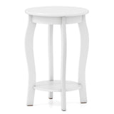 15 Inch 2-Tier Round End Table with Storage Shelf