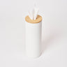 Round Tissue Case - Steel + Wood
