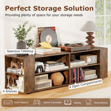 59 Inch Console Storage Entertainment Media Wood TV Stand