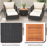 5 Pieces Patio Furniture Set with Loveseat and Armchairs for Porch