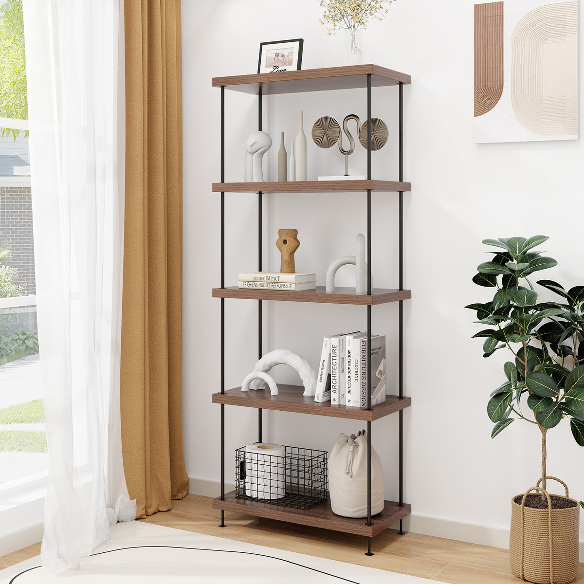 3-Tier Multipurpose Display Rack with Metal Frame