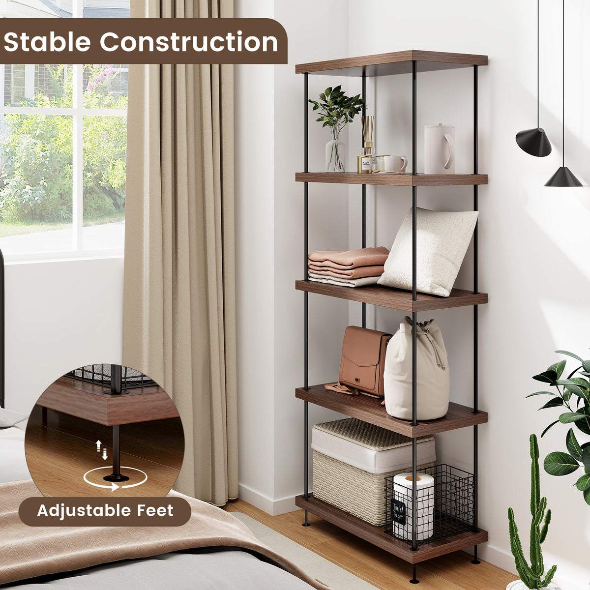 3-Tier Multipurpose Display Rack with Metal Frame