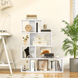 5-Tier S-Shaped Bookshelf Geometric Z-Shelf Bookcase with Open Cubes