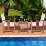 3PC Solid Wood Outdoor Patio Sofa Furniture Set