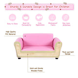 Black/White Kids Double Sofa with Ottoman
