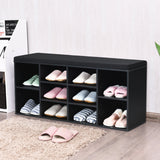 10-Cube Organizer Shoe Storage Bench with Cushion for Entryway