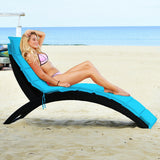 Folding Patio Rattan Lounge Cushioned Portable Chair