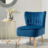Armless Accent Chair Tufted Velvet Leisure Chair