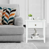 Nightstand with Drawer and Storage Shelf for Bedroom Living Room