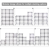 42" x 14" x 56" DIY 12-Cube Metal Grid Wire Storage Cubes