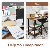 3-tier Adjustable Printer Stand with 360Â° Swivel Casters