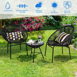 3PCS Patio Acapulco Furniture Bistro Set with GlassTable