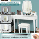 Vanity Table Set with Lighted Mirror for Bedroom and Dressing Room