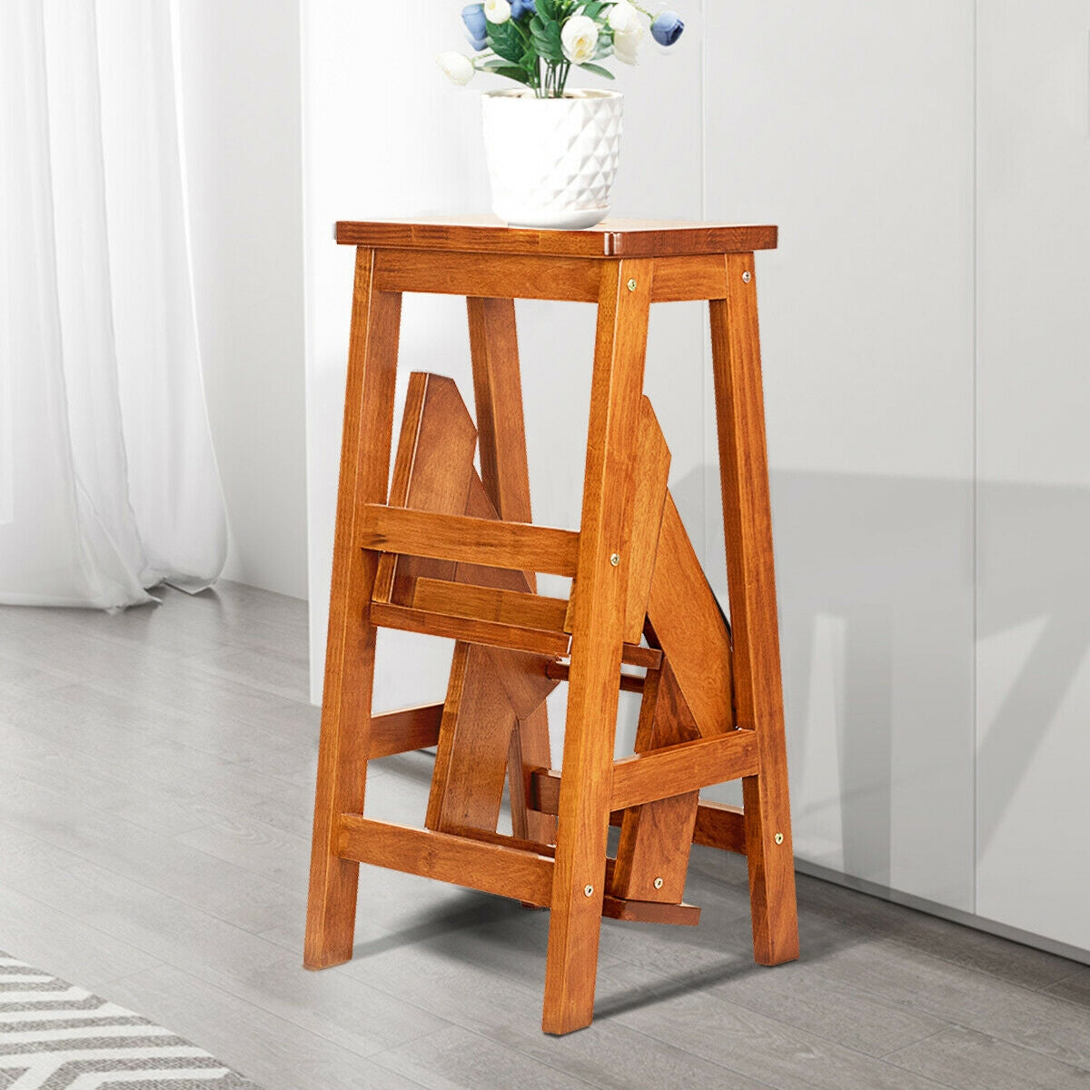 3 Tier Step Stool 3 in 1 Folding Ladder Bench